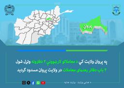 په پروان ولایت کي د معاملاتو لارښوونې ۲ دفترونه وتړل شول